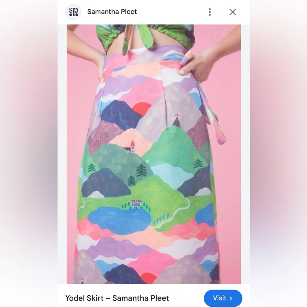 Samantha Pleet Multicolor Yodel wrap Skirt sold out size small - Picture 2 of 5